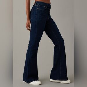 A+F -- Dark Blue Denim Bell Flare Jeans